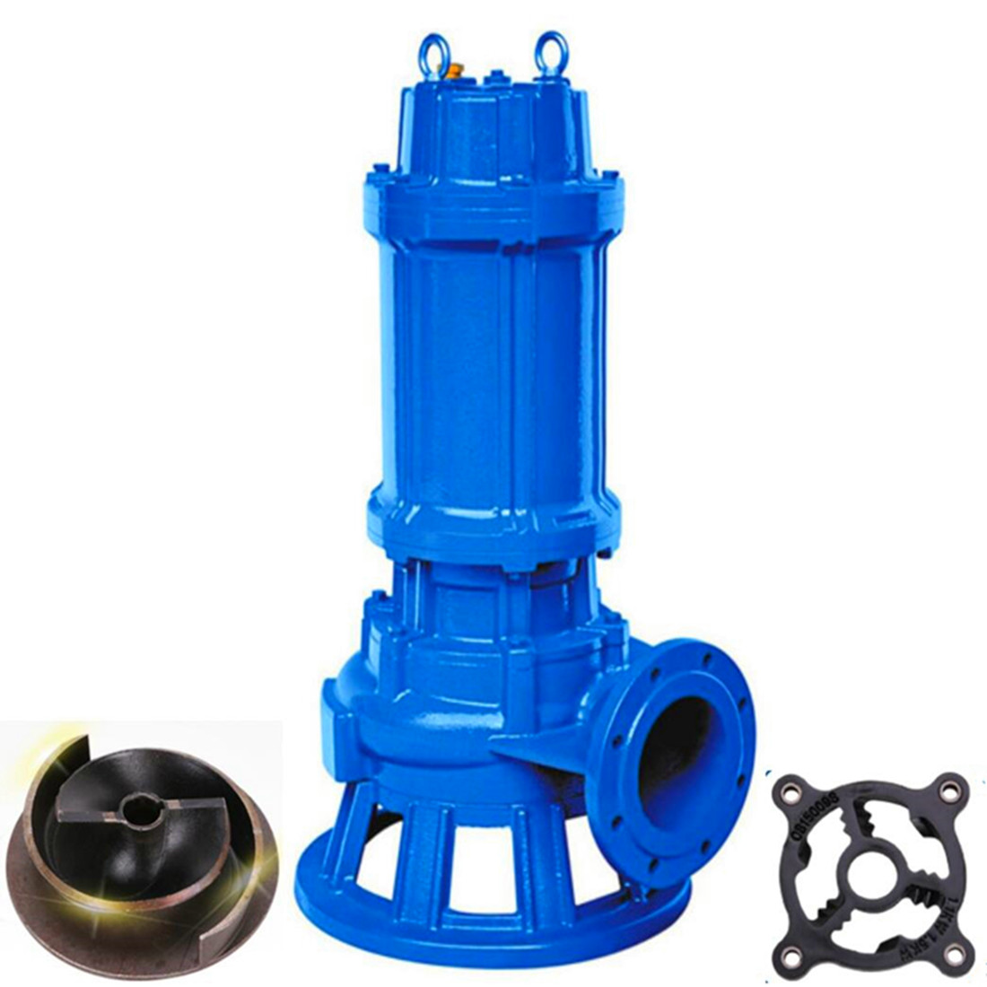 Submersible sewage pump cutting impeller